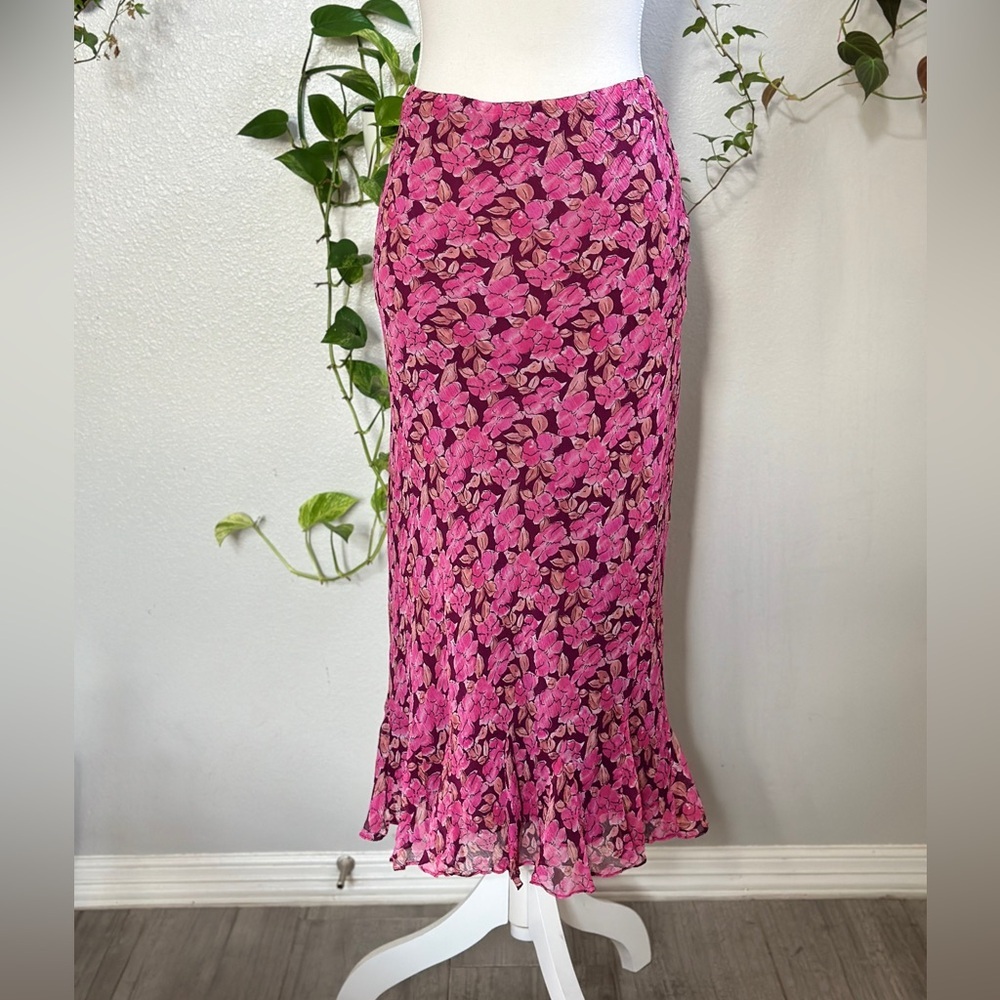Jane Seymour Signature 100% Silk Slip Floral Skirt - Size 8